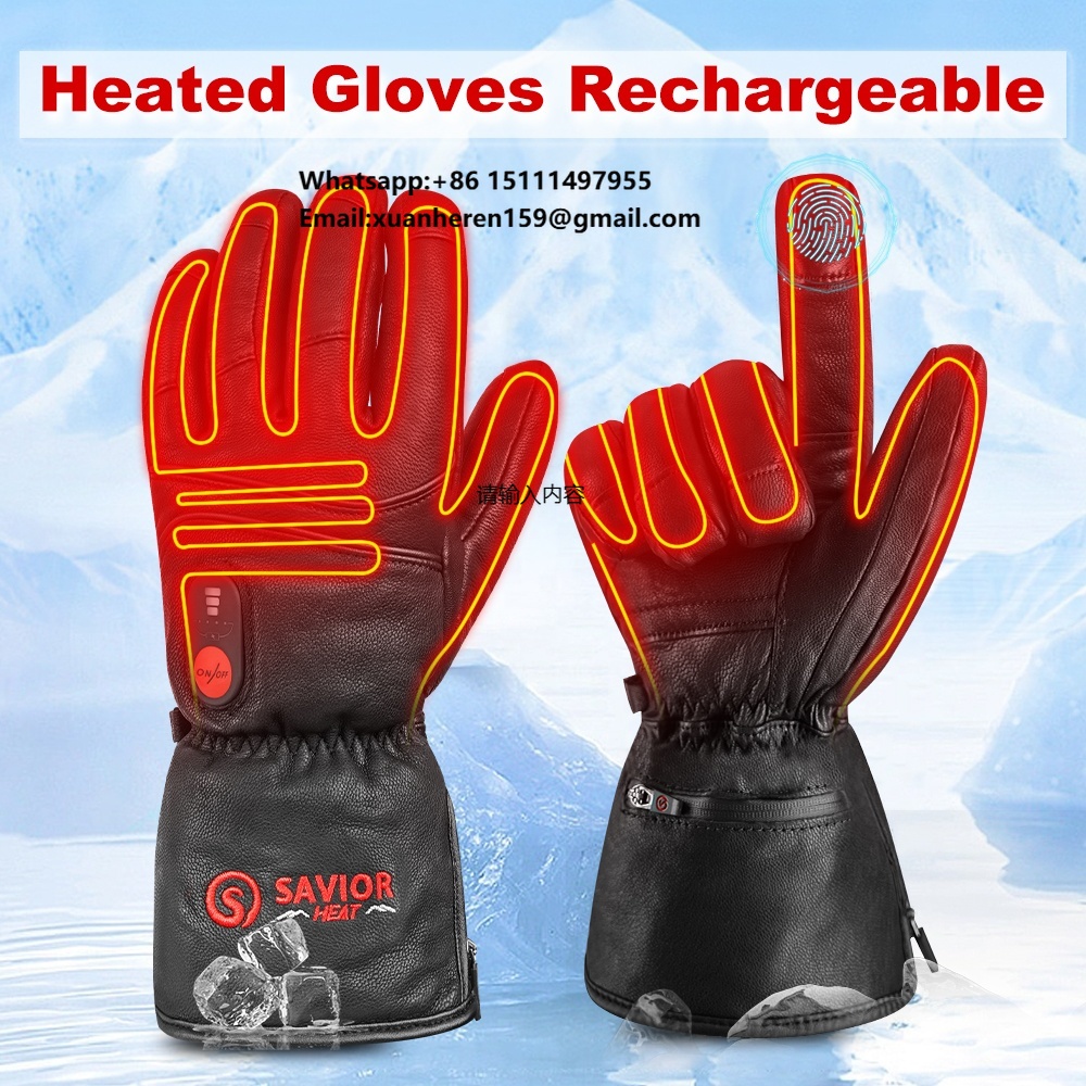 Ski Glove Waterproof - Heated Leather Gloves Men Women Winter
